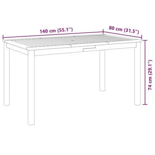 Vrtna garnitura - 5-dijelni vrtni blagovaonski set od masivnog bagremovog drva - 140 x 80 x 74 cm 4 Cijena