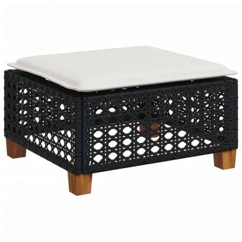 Vrtna garnitura - 4-dijelni set vrtnih sofa od poliratana s jastucima crni - Crna Linijsko tkanje 1 Cijena
