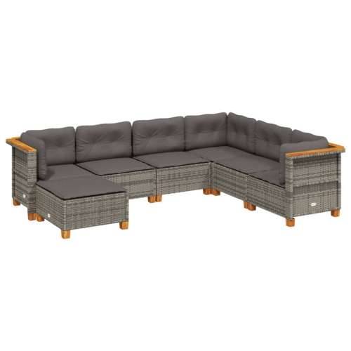 Vrtna garnitura - 4-dijelni set vrtnih sofa sivi od poliratana Siva Bez stola Puno tkanje 1 Cijena