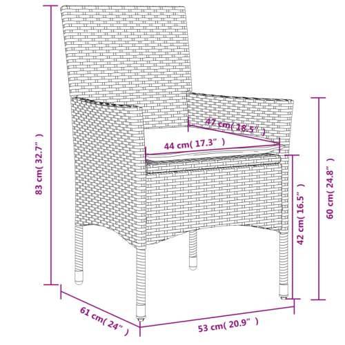 Vrtna garnitura - 7-dijelni vrtni blagovaonski set s jastucima poliratan i staklo - Bijela 150 x 90 x 75 cm 6 Cijena