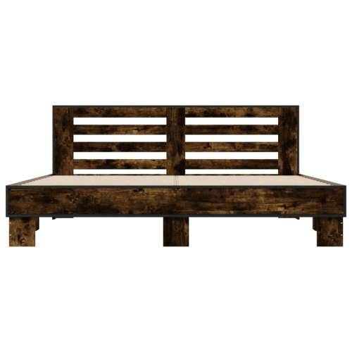 Okvir za krevet boja hrasta 200x200cm konstruirano drvo i metal - Dimljeni hrast 200 x 200 cm Cijena