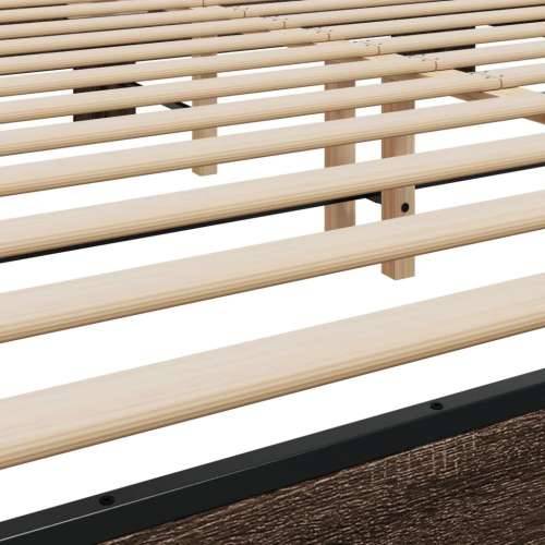 Okvir za krevet smeđi hrast 200x200cm konstruirano drvo i metal - Smeđi hrast 200 x 200 cm Cijena