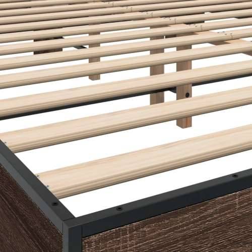 Okvir za krevet smeđi hrast 150x200cm konstruirano drvo i metal - Smeđi hrast 150 x 200 cm Cijena