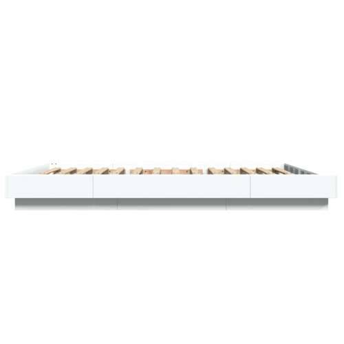 Okvir kreveta s LED svjetlima bijeli 140 x 190 cm drveni - Bijela 140 x 190 cm Cijena