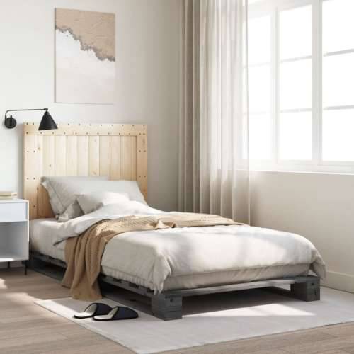 Okvir za krevet s uzglavljem sivi 100x200 cm masivna borovina - Siva 100 x 200 cm Ne with plain headboard Cijena