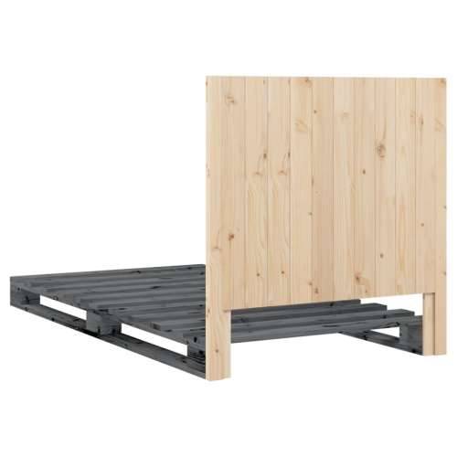 Okvir za krevet s uzglavljem sivi 100x200 cm masivna borovina - Siva 100 x 200 cm Ne with plain headboard Cijena