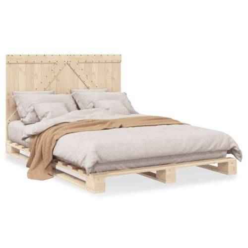 Okvir za krevet s uzglavljem 160 x 200 cm od masivne borovine - Prirodna 160 x 200 cm Ne with triangle headboard Cijena