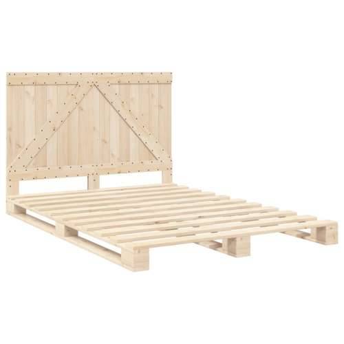 Okvir za krevet s uzglavljem 160 x 200 cm od masivne borovine - Prirodna 160 x 200 cm Ne with triangle headboard Cijena