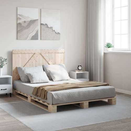 Okvir za krevet s uzglavljem 160 x 200 cm od masivne borovine - Prirodna 160 x 200 cm Ne with triangle headboard Cijena