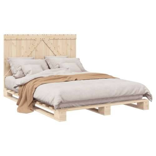 Okvir za krevet s uzglavljem 160 x 200 cm od masivne borovine - Prirodna 160 x 200 cm Ne with triangle headboard Cijena