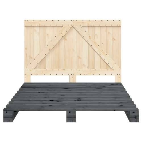 Okvir za krevet s uzglavljem sivi 140x200cm od masivne borovine - Siva 140 x 200 cm Ne with triangle headboard Cijena