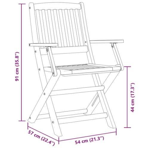 3-dijelni sklopivi bistro set od masivnog bagremovog drva - 60 cm with armrests Osmerokut 1 Cijena