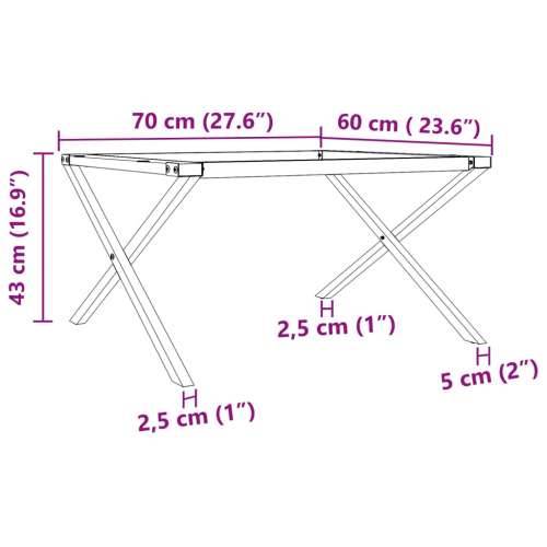 Noge za stolić za kavu s X-oblikom 70x60x43 cm čelik Cijena