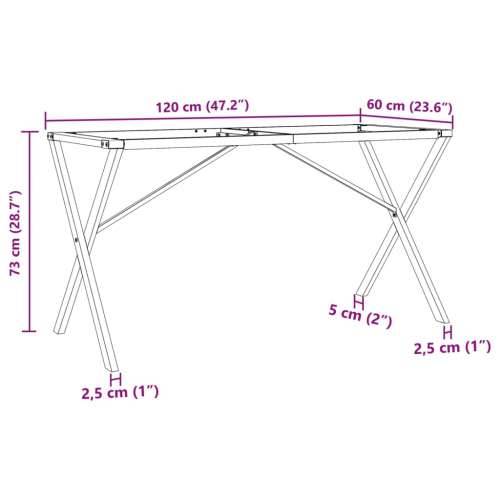 Noge za blagovaonski stol X-oblika 120x60x73cm čelik Cijena