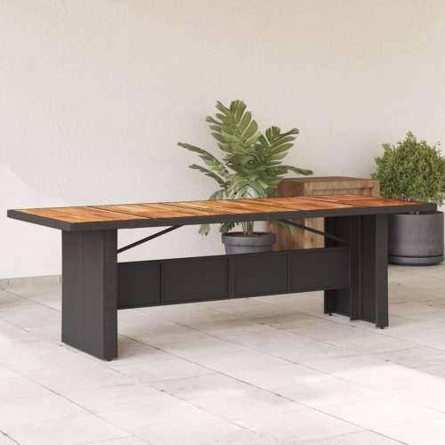 Vrtni stol s pločom od drva bagrema crni 240x90x75cm poliratana - Crna 240 x 90 x 75 cm 1 Masivno bagremovo drvo Cijena