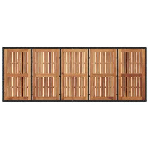 Vrtni stol s pločom od drva bagrema crni 240x90x75cm poliratana - Crna 240 x 90 x 75 cm 1 Masivno bagremovo drvo Cijena