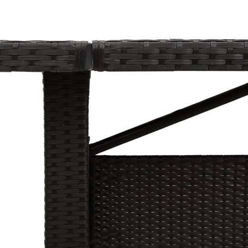 Vrtni stol s pločom od drva bagrema crni 240x90x75cm poliratana - Crna 240 x 90 x 75 cm 1 Masivno bagremovo drvo Cijena