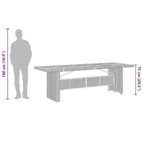 Vrtni stol s pločom od drva bagrema crni 240x90x75cm poliratana - Crna 240 x 90 x 75 cm 1 Masivno bagremovo drvo Cijena
