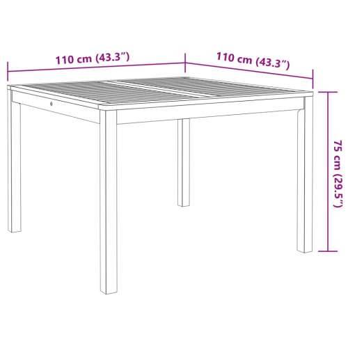 Vrtna garnitura - 5-dijelni vrtni blagovaonski set od masivnog bagremovog drva - 110 x 110 x 75 cm 4 Cijena