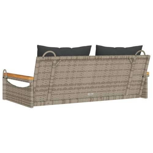 Klupa za ljuljanje s jastucima siva 109x62x40 cm od poliratana - Siva 109 x 62 x 40 cm 1 Da Cijena
