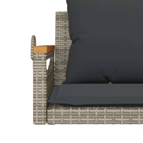 Klupa za ljuljanje s jastucima siva 109x62x40 cm od poliratana - Siva 109 x 62 x 40 cm 1 Da Cijena