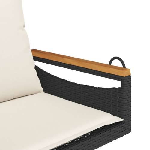 Klupa za ljuljanje s jastucima crna 63x62x40 cm od poliratana - Crna 63 x 62 x 40 cm 1 Da Cijena