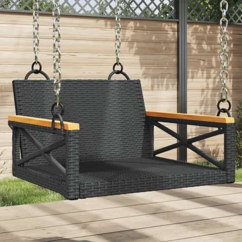 Klupa za ljuljanje crna 63 x 62 x 40 cm od poliratana Crna 62 x 63 x 40 cm 1 Ne Cijena