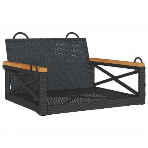 Klupa za ljuljanje crna 63 x 62 x 40 cm od poliratana Crna 62 x 63 x 40 cm 1 Ne Cijena