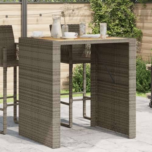Vrtni barski stol s drvenom pločom sivi 105x80x110 cm poliratan - Siva 105 x 80 x 110 cm 1 Cijena