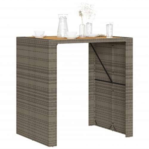 Vrtni barski stol s drvenom pločom sivi 105x80x110 cm poliratan - Siva 105 x 80 x 110 cm 1 Cijena
