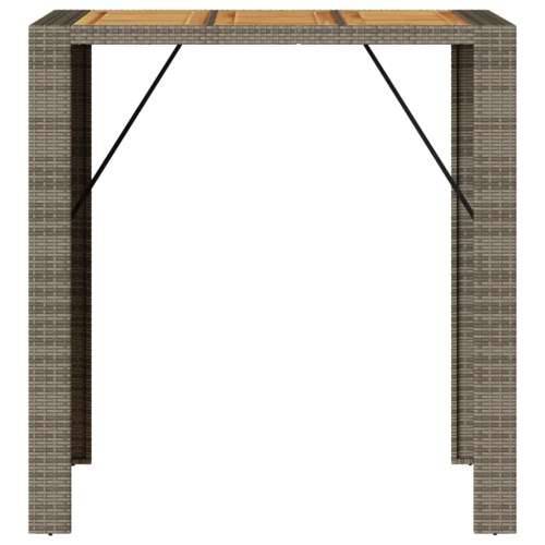 Vrtni barski stol s drvenom pločom sivi 105x80x110 cm poliratan - Siva 105 x 80 x 110 cm 1 Cijena