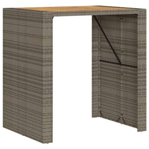 Vrtni barski stol s drvenom pločom sivi 105x80x110 cm poliratan - Siva 105 x 80 x 110 cm 1 Cijena