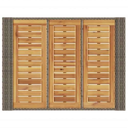 Vrtni barski stol s drvenom pločom sivi 105x80x110 cm poliratan - Siva 105 x 80 x 110 cm 1 Cijena