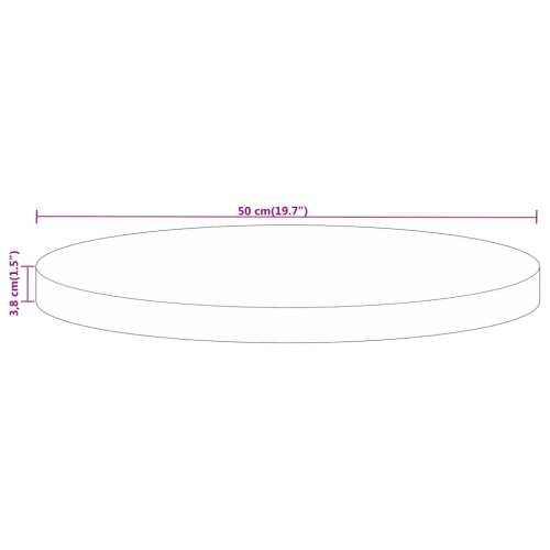 Stolna ploča Ø 50x3,8 cm okrugla od masivnog grubog drva manga - Grubo drvo manga (prirodno) 50 cm 1 38 mm Cijena