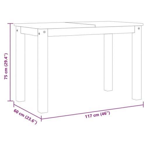 Blagovaonski stol Panama sivi 117x60x75 cm od masivne borovine - 1 Siva 117 cm Cijena
