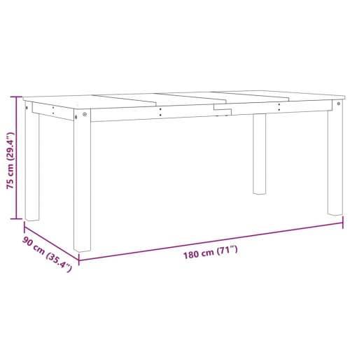 Blagovaonski stol Panama 180x90x75 cm od masivne borovine - 1 Smeđa 180 cm Cijena
