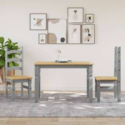 Blagovaonski stol Corona sivi 112x60x75 cm od masivne borovine - 1 Siva 117 cm Cijena