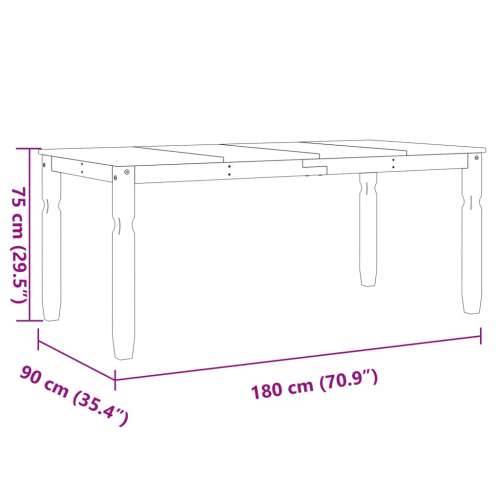 Blagovaonski stol Corona 180x90x75 cm od masivne borovine - 1 Smeđa 180 cm Cijena