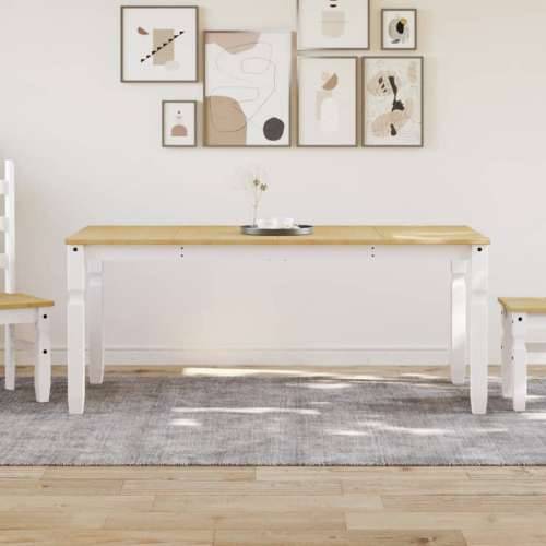 Blagovaonski stol Corona bijeli 180x90x75 cm masivna borovina - 1 Bijela 180 cm Cijena