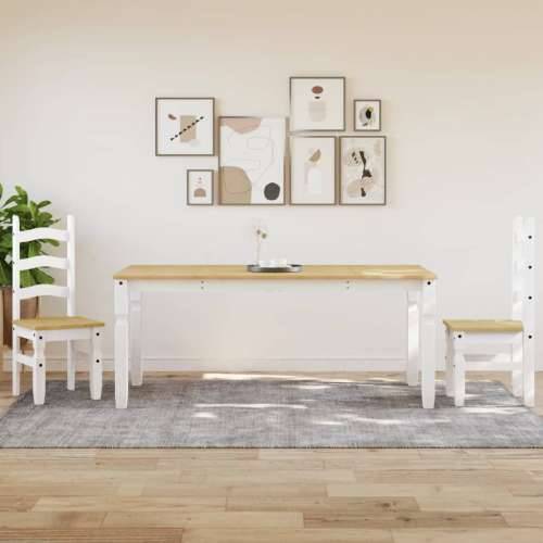 Blagovaonski stol Corona bijeli 180x90x75 cm masivna borovina - 1 Bijela 180 cm Cijena