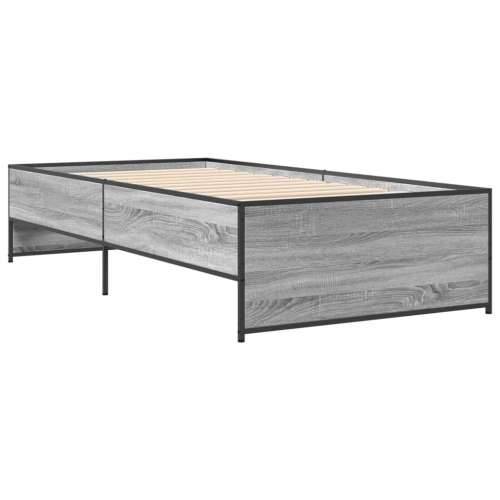 Okvir za krevet boja hrasta 75x190 cm konstruirano drvo i metal - Sivi hrast sonoma 75 x 190 cm Cijena