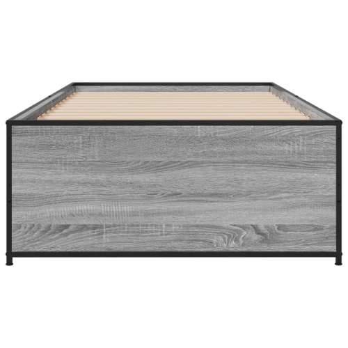 Okvir za krevet boja hrasta 75x190 cm konstruirano drvo i metal - Sivi hrast sonoma 75 x 190 cm Cijena