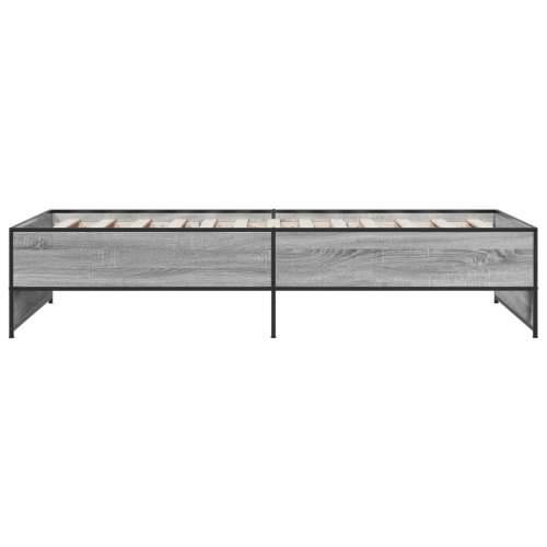 Okvir za krevet boja hrasta 75x190 cm konstruirano drvo i metal - Sivi hrast sonoma 75 x 190 cm Cijena