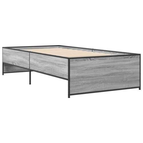 Okvir za krevet boja hrasta 75x190 cm konstruirano drvo i metal - Sivi hrast sonoma 75 x 190 cm Cijena