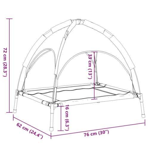 Krevet za pse s krovom antracit od tkanine Oxford i čelika - 76 x 62 x 72 cm Cijena
