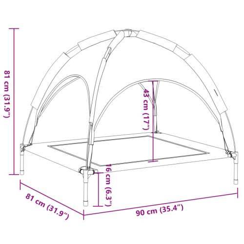 Krevet za pse s krovom antracit od tkanine Oxford i čelika - 90 x 81 x 81 cm Cijena