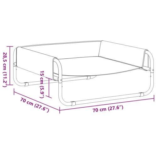 Povišeni krevet za pse antracit od tkanine Oxford i čelika - 70 x 70 x 28,5 cm Cijena