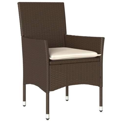 Vrtna garnitura - 5-dijelni vrtni blagovaonski set s jastucima poliratan i staklo - Smeđa 150 x 90 x 75 cm 4 Cijena