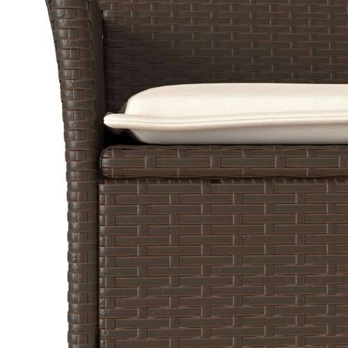 Vrtna garnitura - 5-dijelni vrtni blagovaonski set s jastucima poliratan i staklo - Smeđa 150 x 90 x 75 cm 4 Cijena