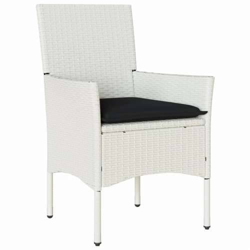Vrtna garnitura - 3-dijelni vrtni blagovaonski set s jastucima poliratan i staklo - Bijela 90 x 90 x 75 cm 2 Cijena